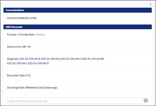 Complex encounter criteria (all in one)
