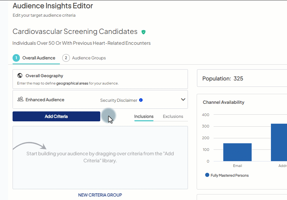 Demonstration of Audience Criteria