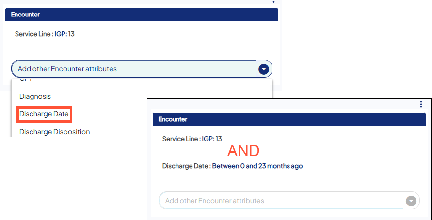 Discharge Date nested Criteria
