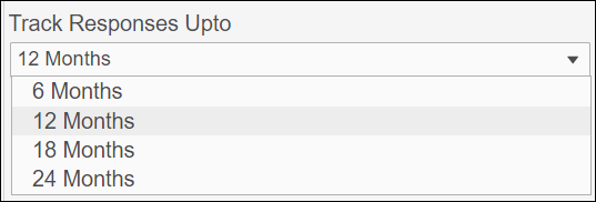 Screenshot of the Track Responses Upto field