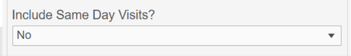 Screenshot of the Include Same Day Visits field